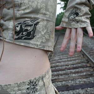 DEBT TO THE DIVINE 4 PIECE VINTAGE FABRIC 1/1 SKIRT SET <3 HANDMADE